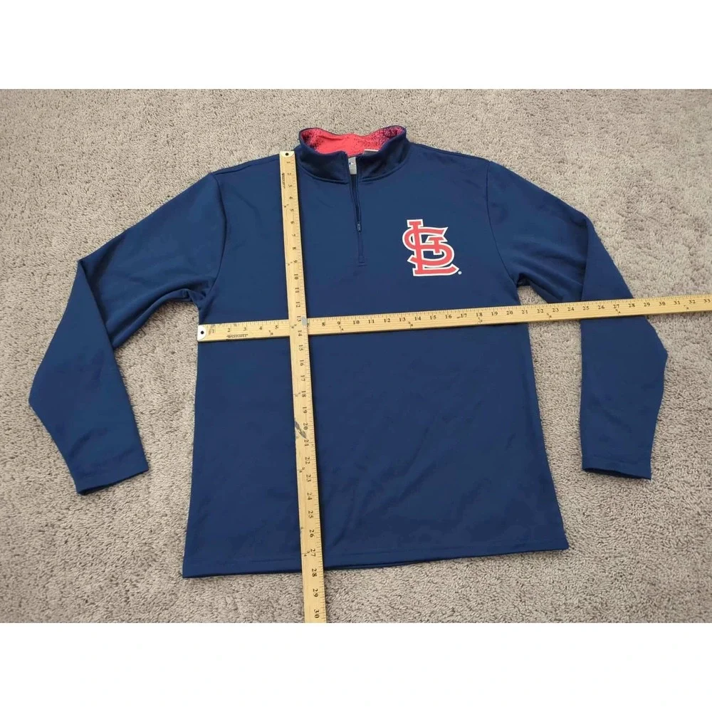 St. Louis Cardinals MLB Pullover Mens Medium 1/4‎ Zip Long Sleeve Shirt
